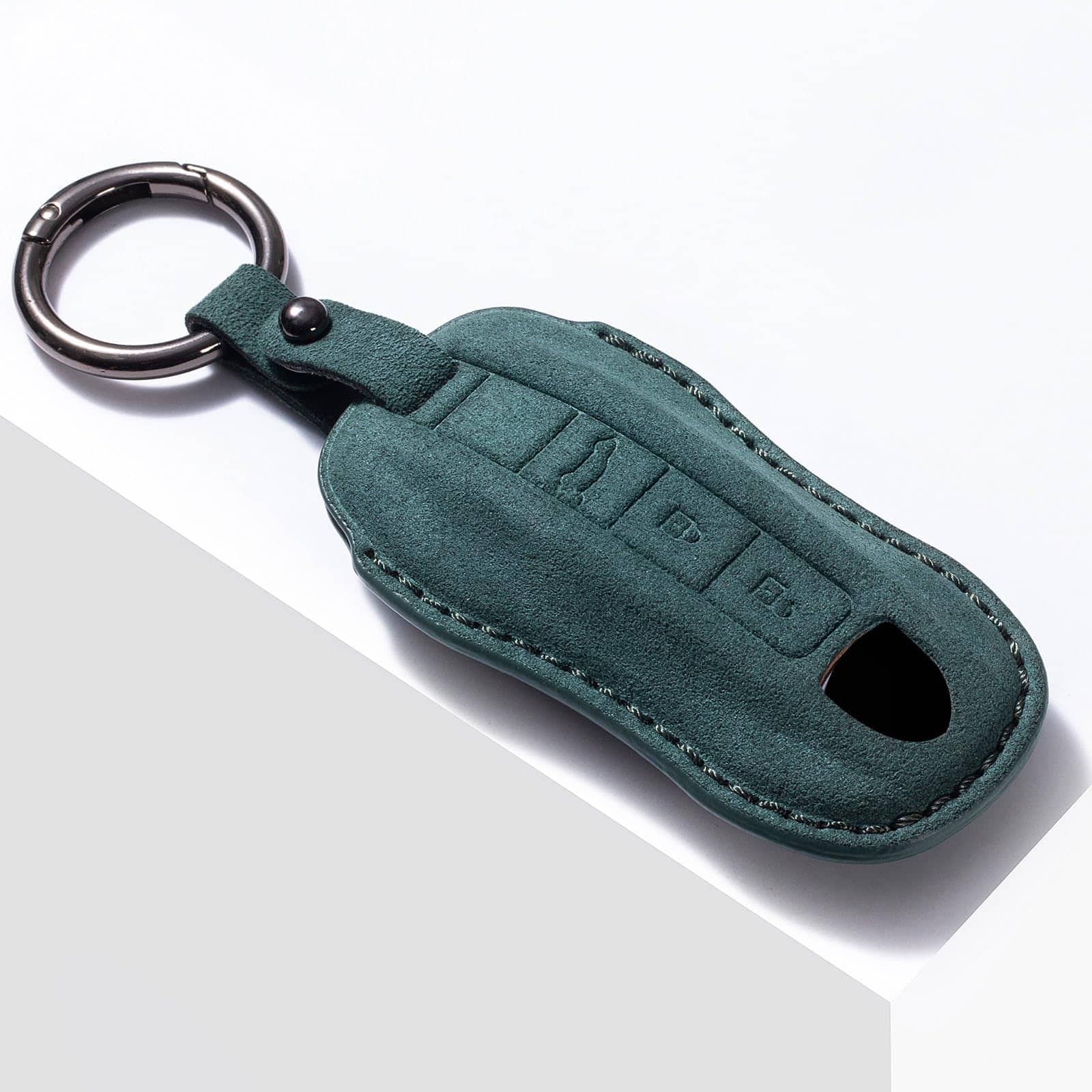 CDYSIKLL Funda de Cuero de Gamuza para Llave de Porsche con - Imagen 3