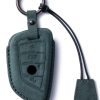 Funda de llave de cuero genuino de gamuza CDYSIKLL para BMW