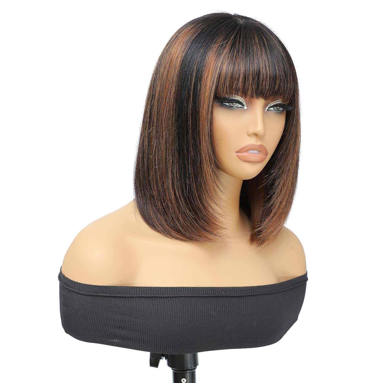 Peluca Bob Recta en Capas 1b/30 de Cabello Humano con - Imagen 8