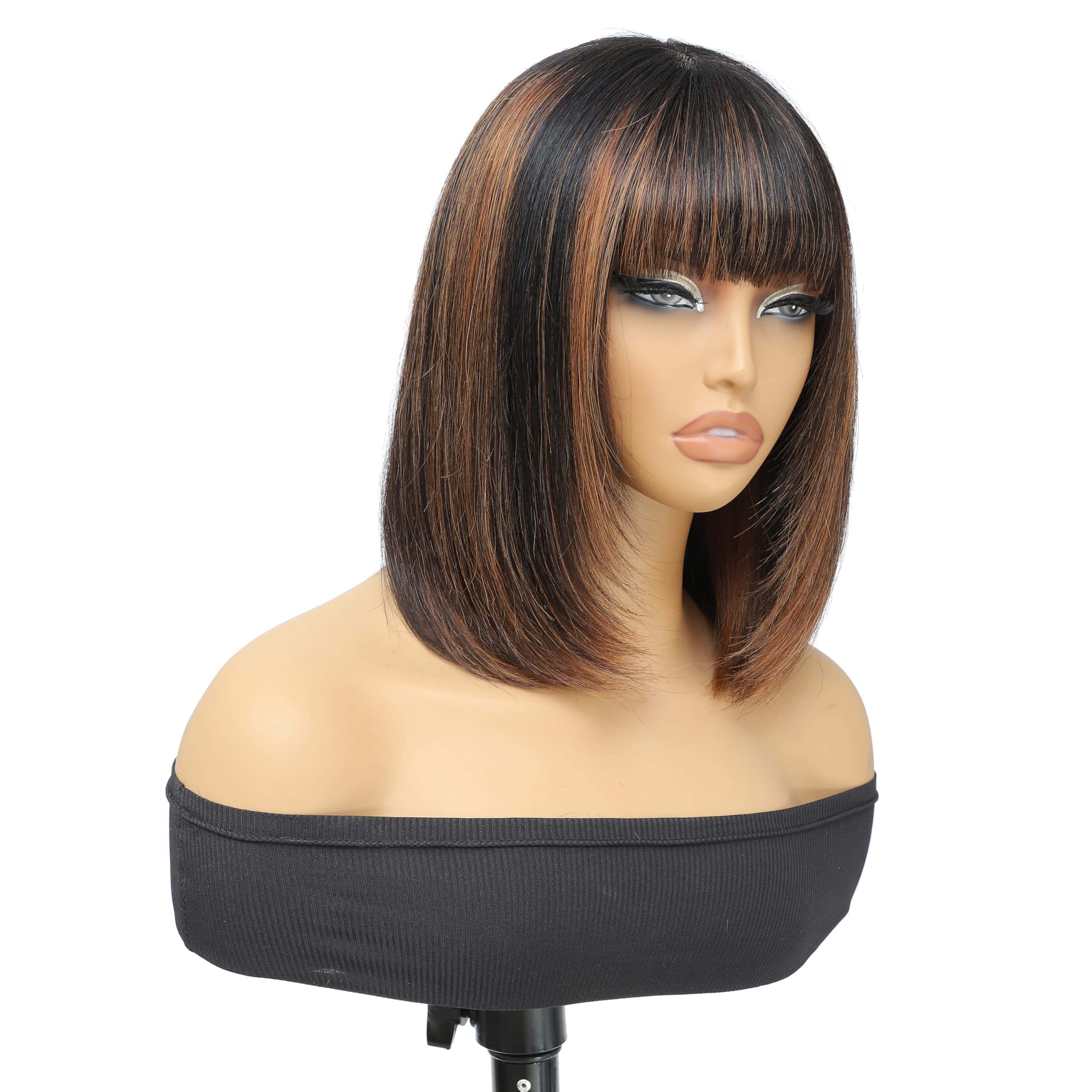 Peluca Bob Recta en Capas 1b/30 de Cabello Humano con - Imagen 9