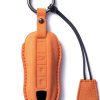 Funda de Cuero Gamuzado CDYSIKLL para Llave de -Naranja