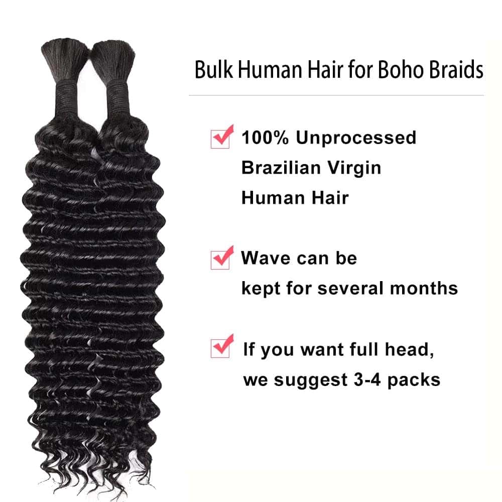 Cabello para Trenzas de Pelo Humano de 20 Pulgadas para - Imagen 3