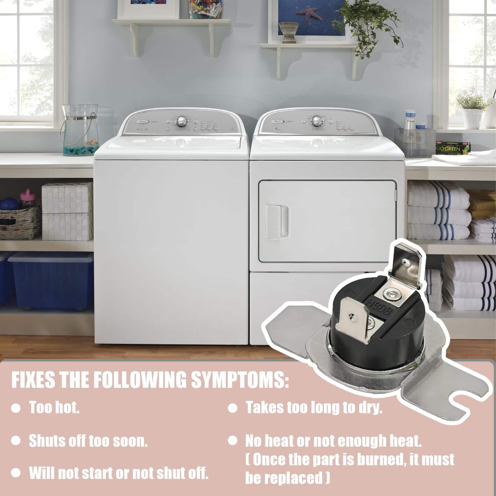 Termostato de alta temperatura para secadora WE4M137, - Imagen 6