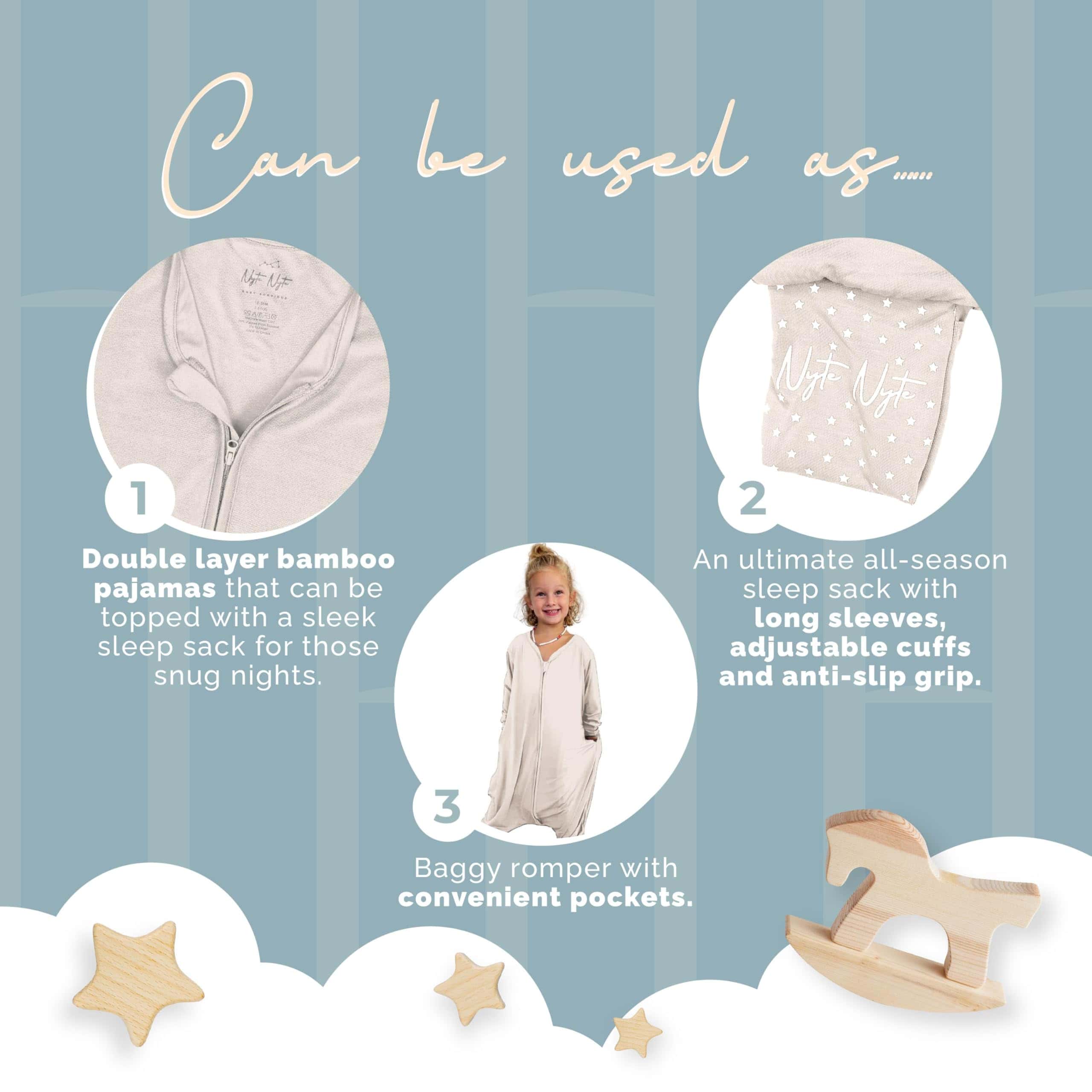 Nyte Nyte Baby- Saco de Dormir SnuggleSack 0.5 TOG, Hueso, - Imagen 4