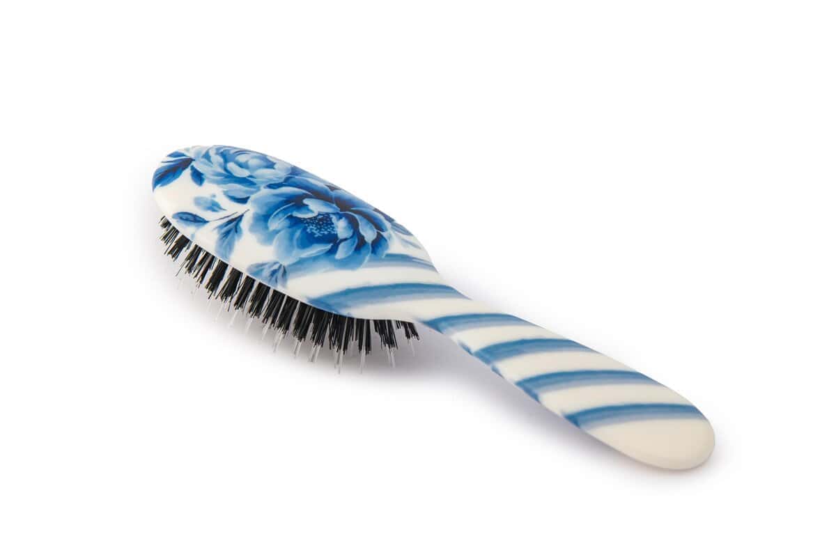 Cepillo de pelo de cerda de jabalí natural -Azul Inglés