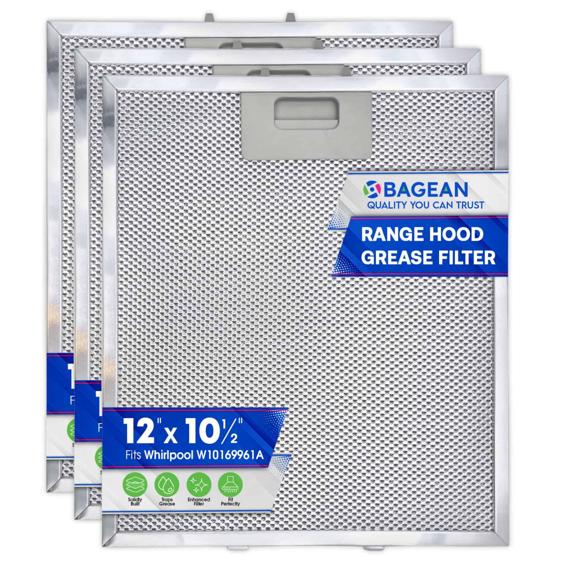 Filtro de campana Bagean 12" x 10.5" W10169961A Compatible