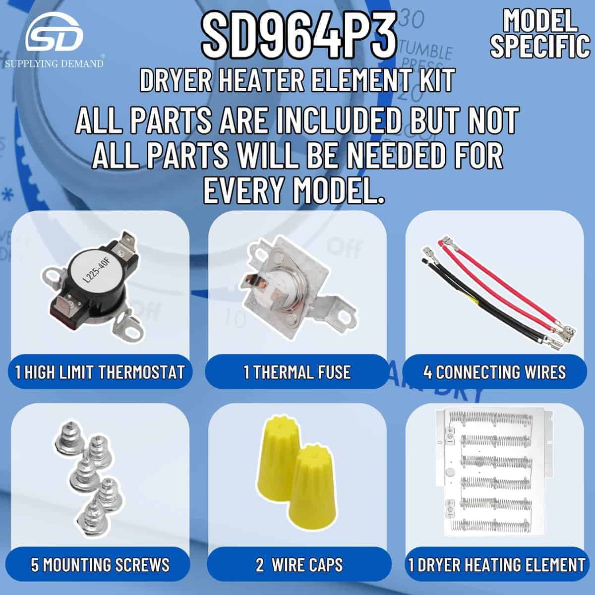 Kit de Elemento Calefactor para Secadora Supplying Demand - Imagen 6