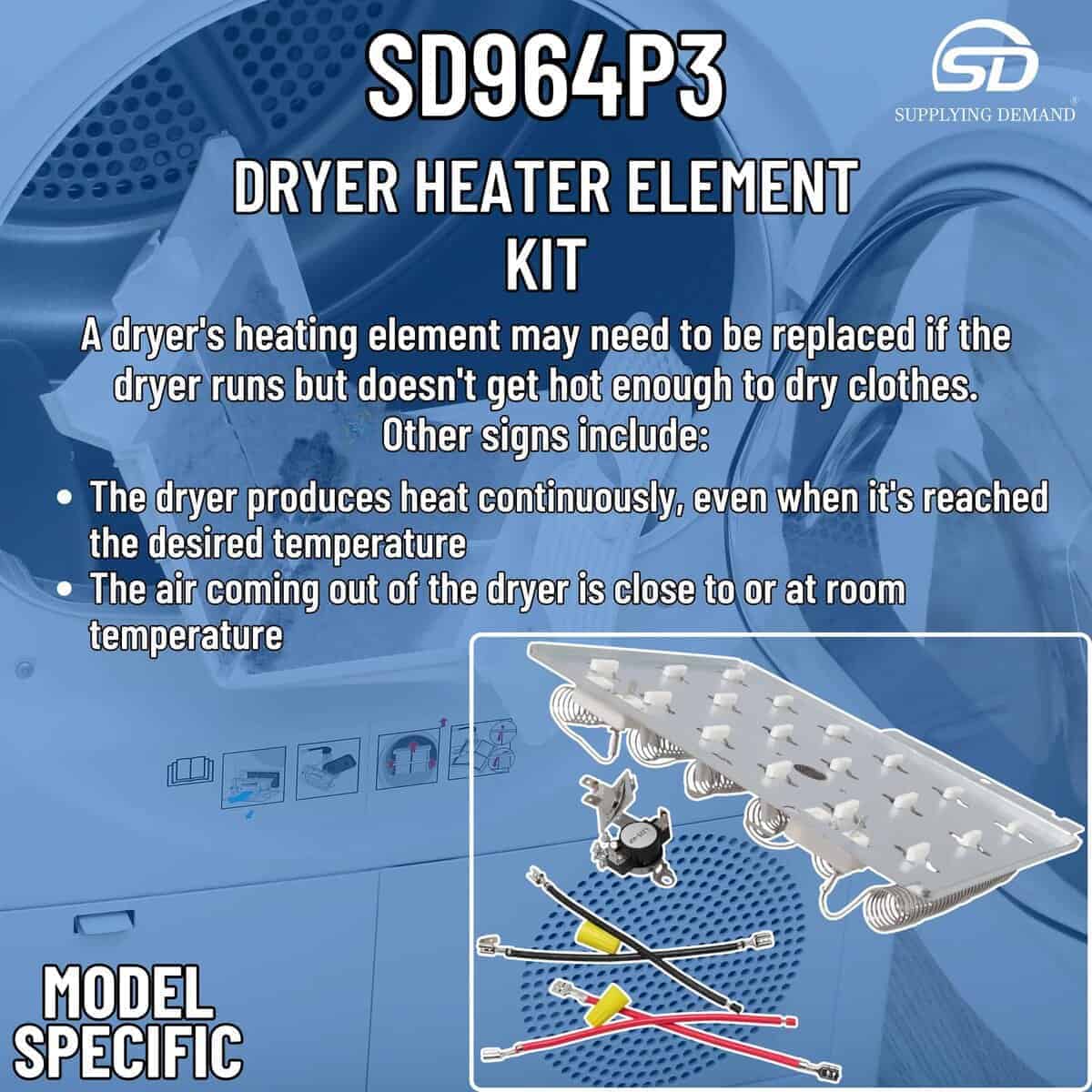 Kit de Elemento Calefactor para Secadora Supplying Demand - Imagen 9