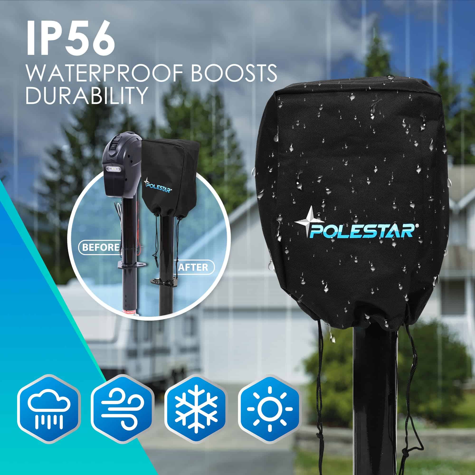 Gato Eléctrico para Remolque POLESTAR 5000 lbs, Gato de - Imagen 4