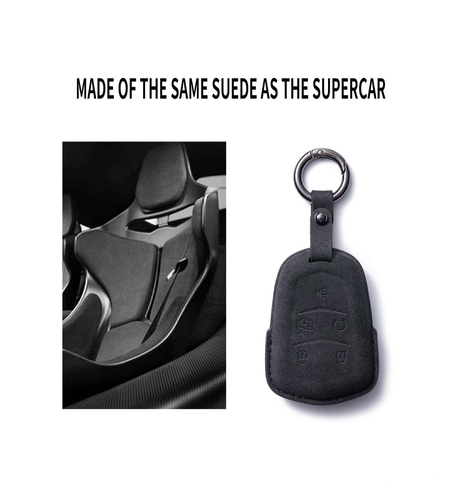 Funda de llave GLXKITVL para Cadillac, de piel de gamuza - Imagen 4