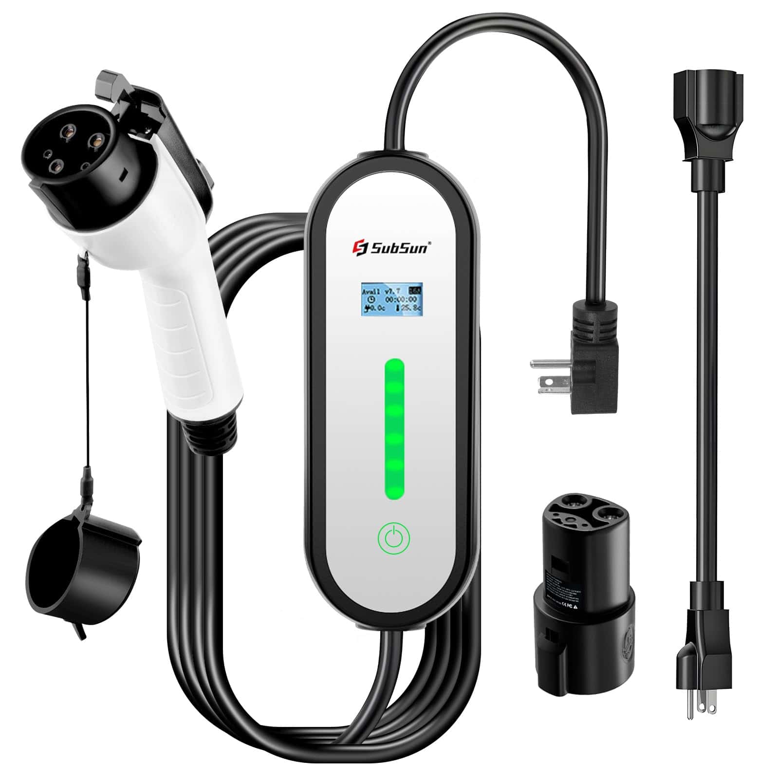 Cargador EV de Nivel 1 & Nivel 2 16 Amperios 110-240V,