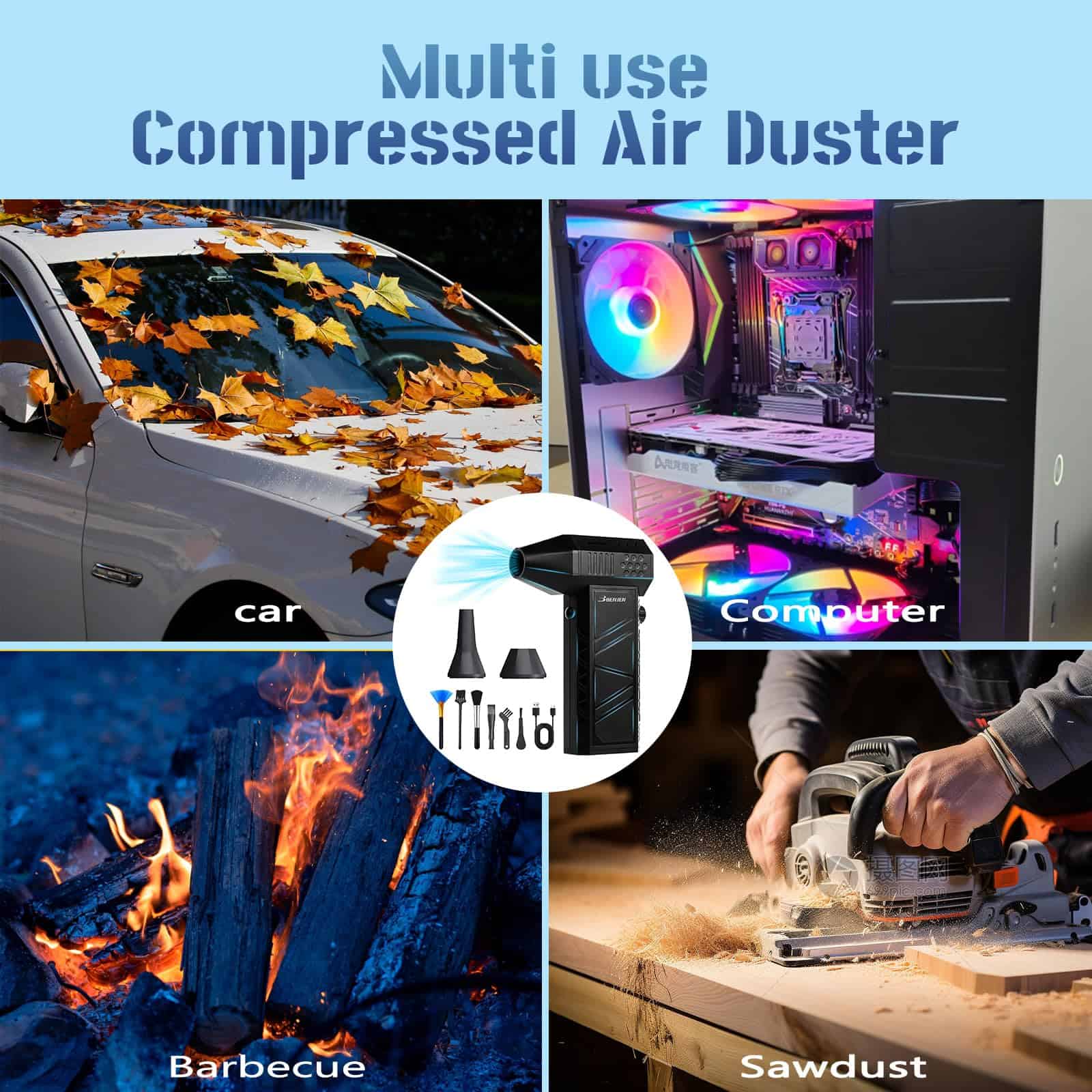 BENJEN Compressed Air Duster-150000RPM Electric Air Duster - Imagen 8