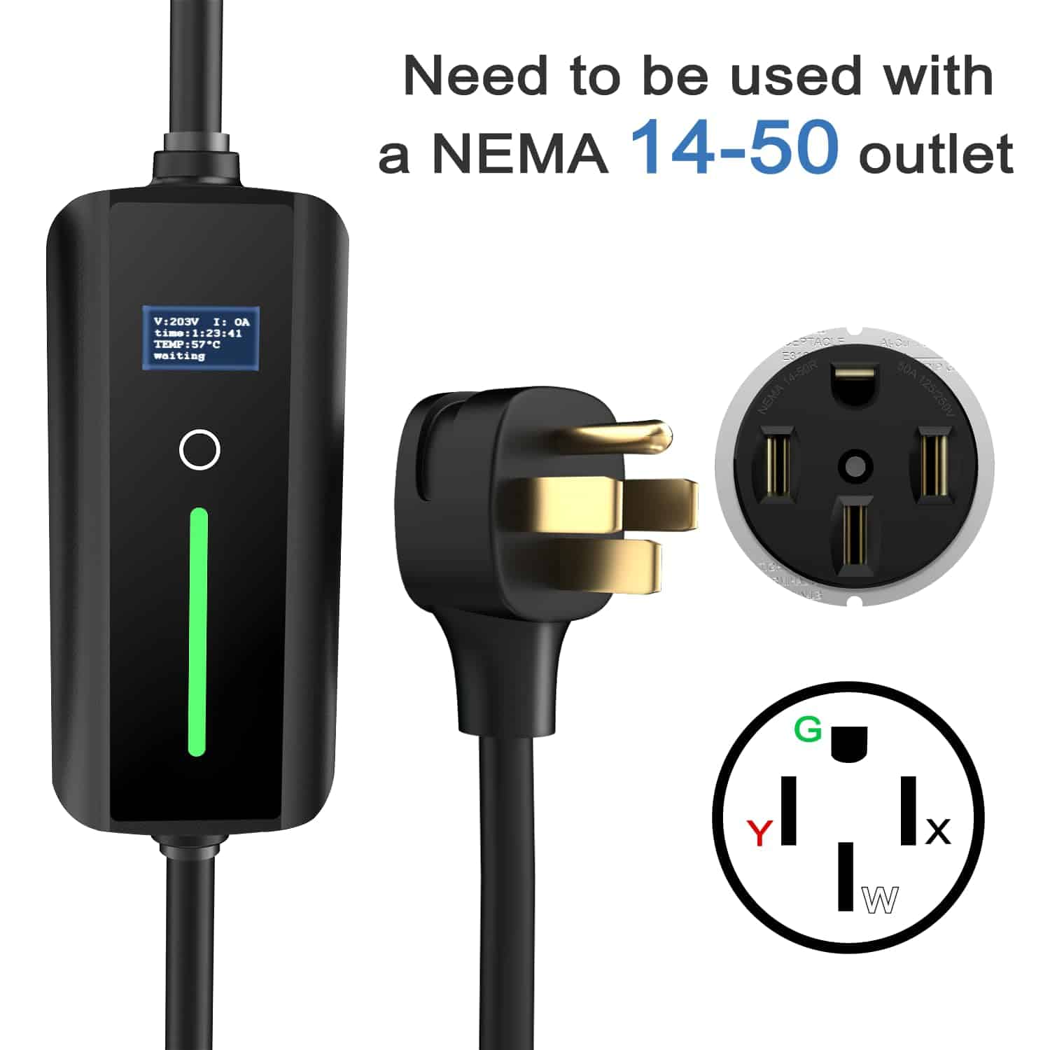 Cargador para vehículos eléctricos Aiskooc 32A Level 2, - Imagen 3