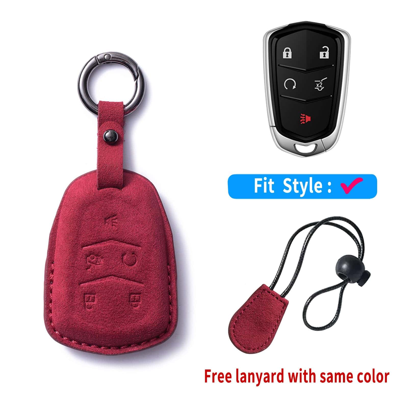 Funda de llave GLXKITVL para Cadillac, Piel de Gamuza - Imagen 6