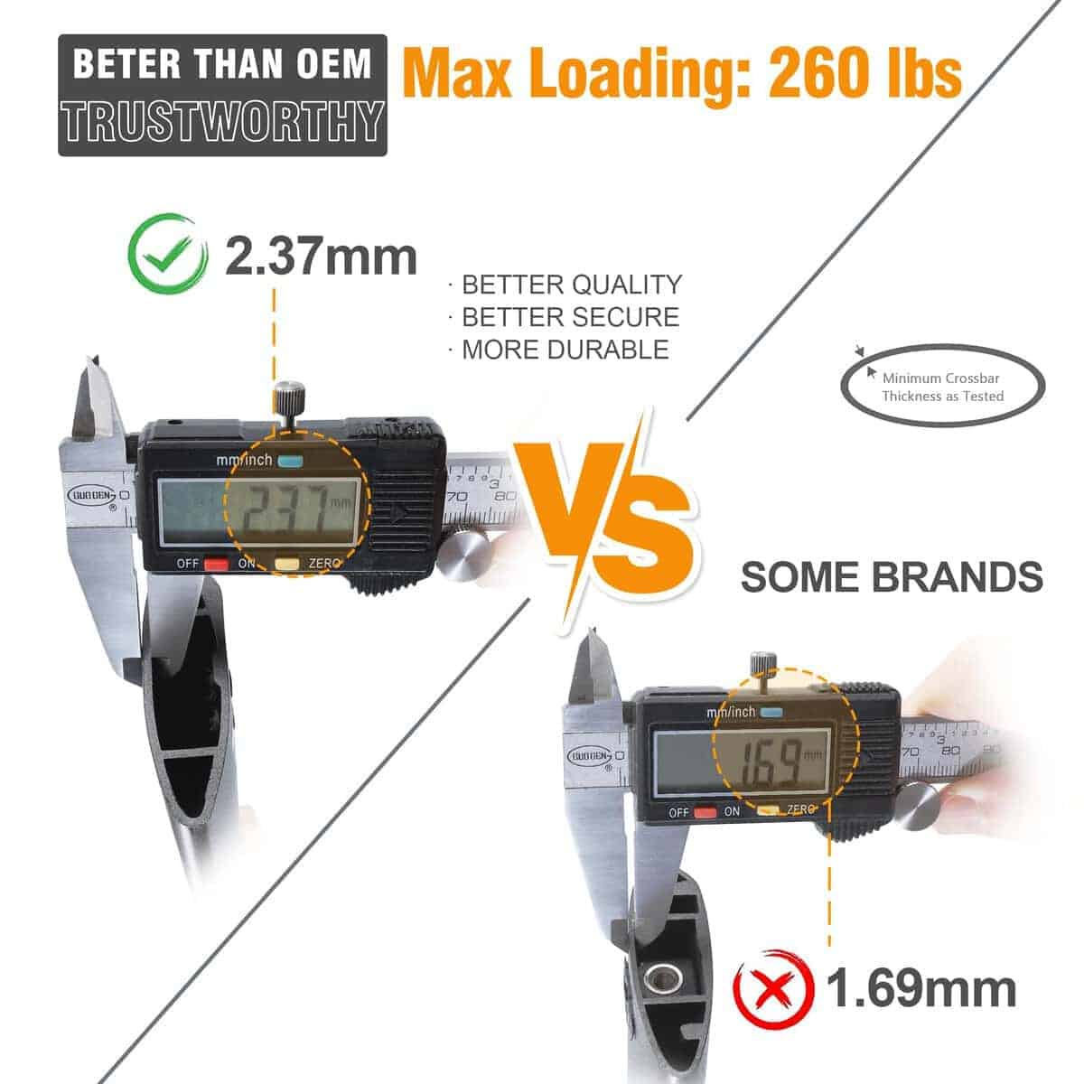 Autekcomma Barras transversales para el techo negras de - Imagen 5