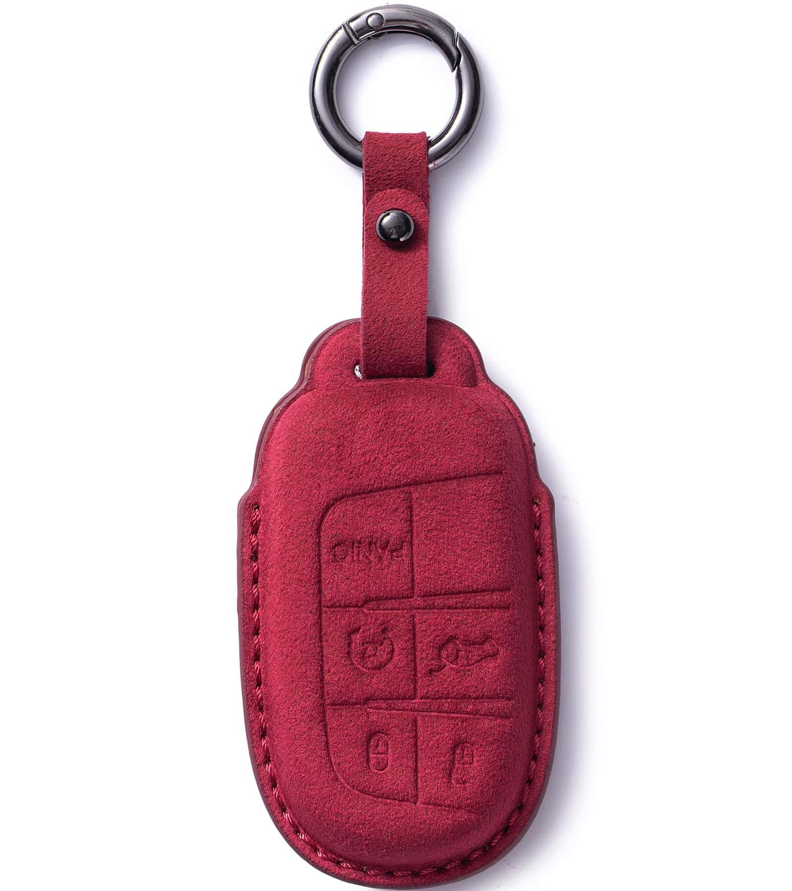 Funda de Llave Compatible con Jeep con Llavero de Cuero