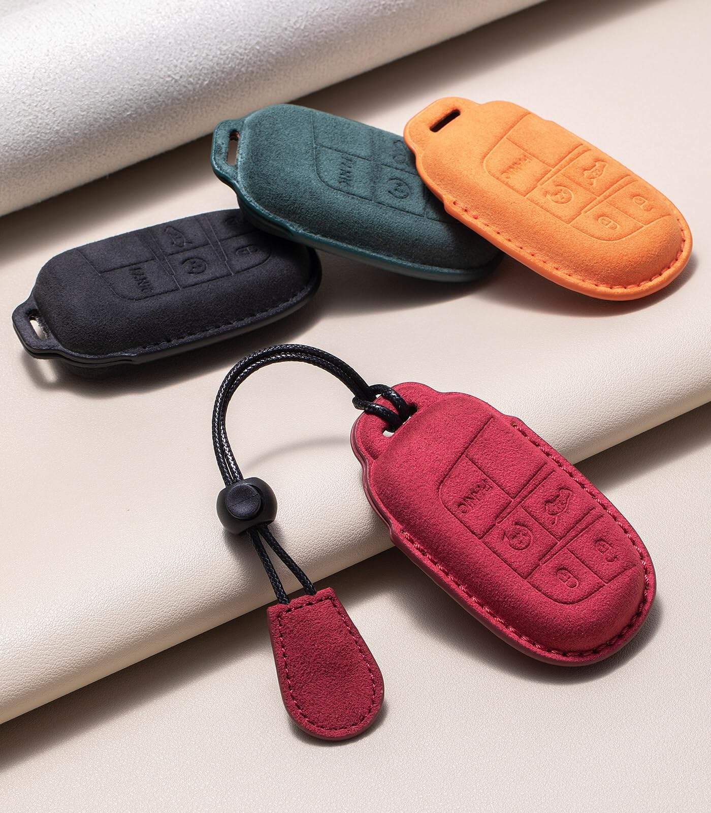 Funda de Llave Compatible con Jeep con Llavero de Cuero - Imagen 3