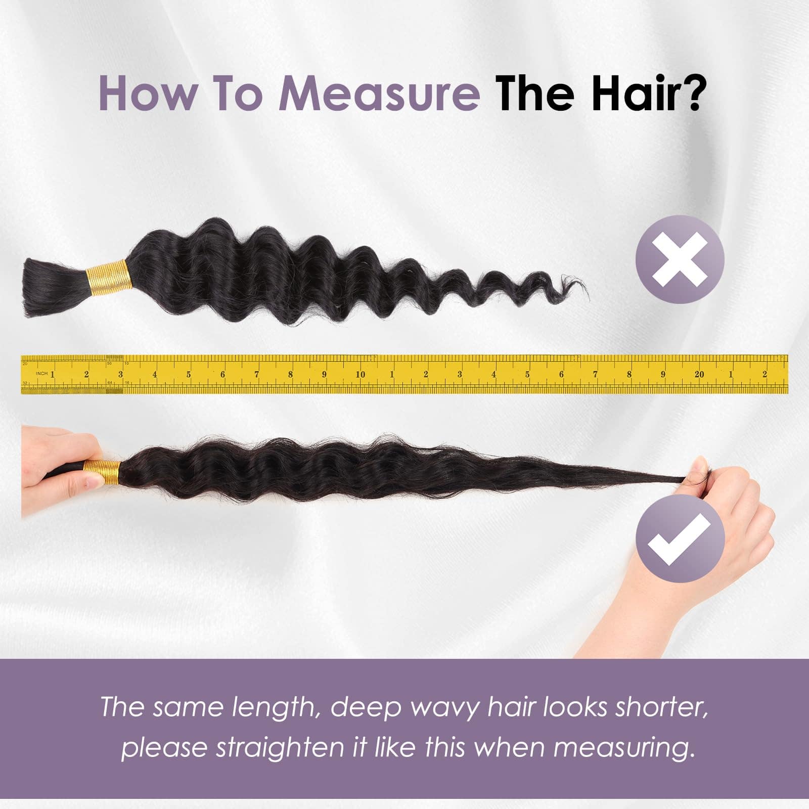 Cabello Trenzado Humano 28 pulgadas Onda Profunda a Granel - Imagen 6