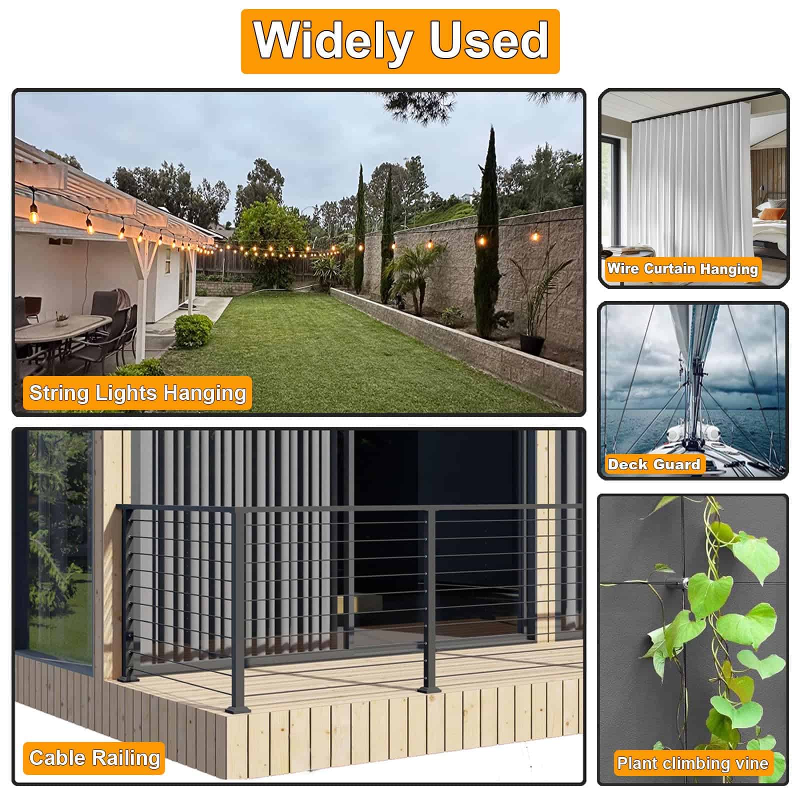 WRFDEC 98.4Ft Cable de Reemplazo para Máquina de Poleas de - Imagen 8