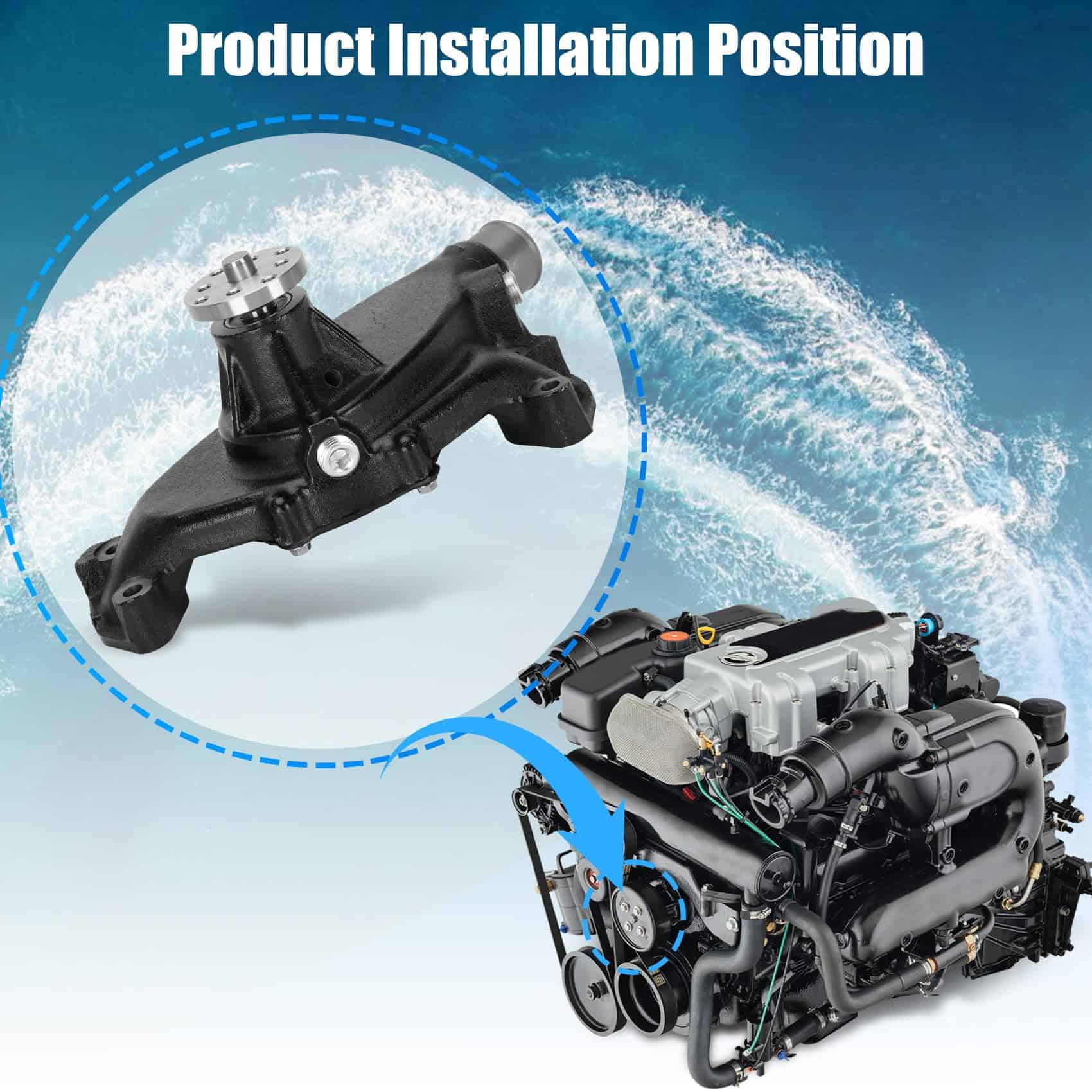 Bomba de Agua Marina Nueva Para Motor GM 7.4L (454) o 8.2 - Imagen 5