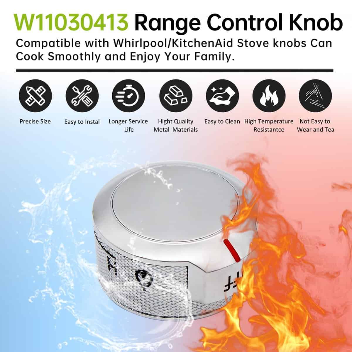 Perilla de control de rango W11030413 compatible con - Imagen 7