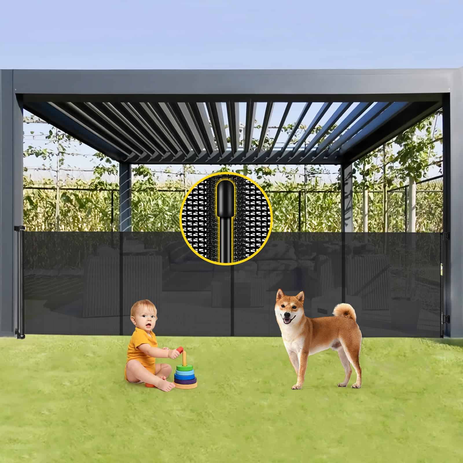 Reja de Seguridad Retráctil para Bebés Reforzada de 42'' de