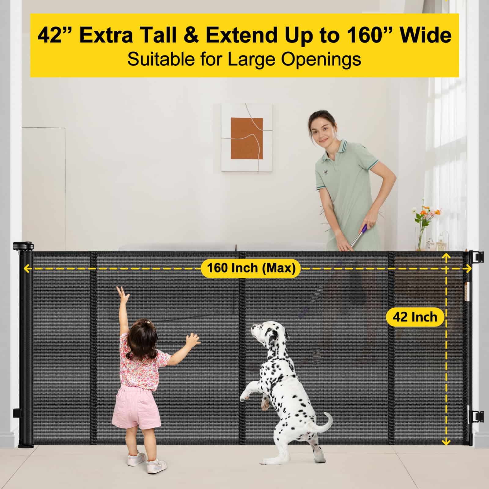 Reja de Seguridad Retráctil para Bebés Reforzada de 42'' de - Imagen 5