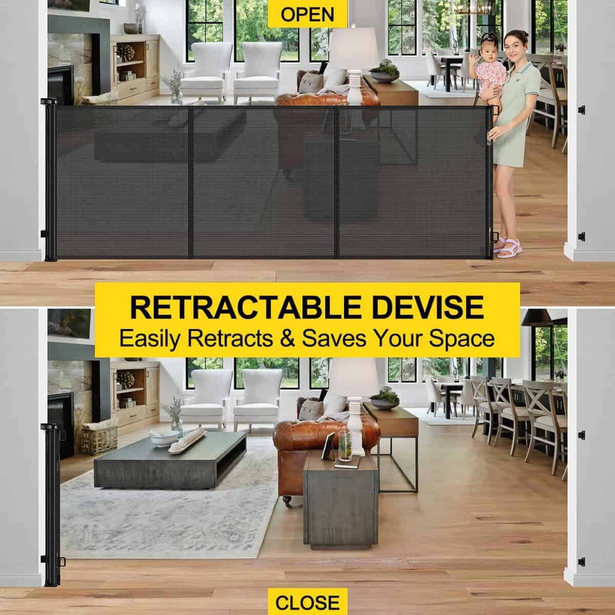 Reja de Seguridad Retráctil para Bebés Reforzada de 42'' de - Imagen 6