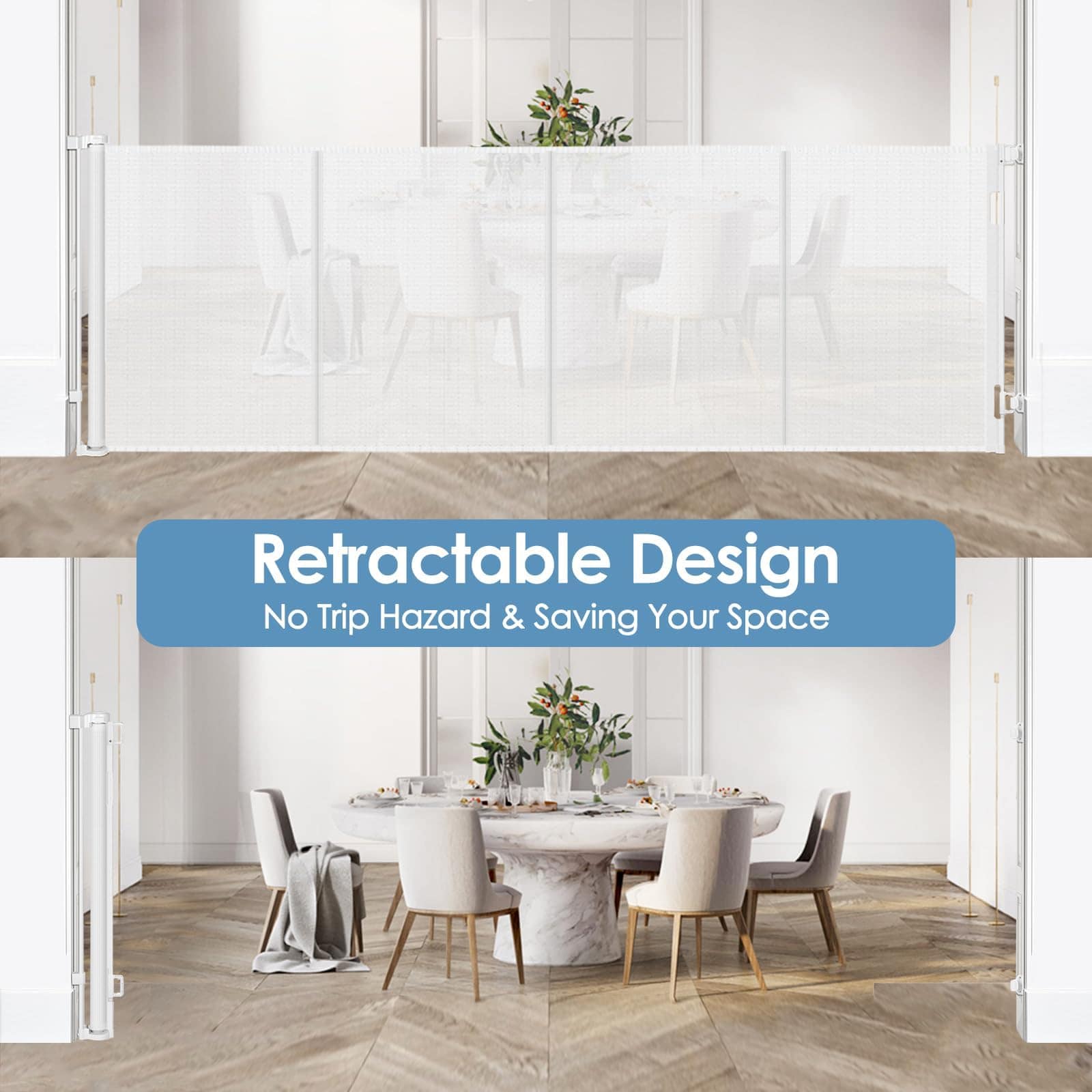 Puerta de Bebé Retráctil Extra Ancha Borthmiu Reforzada de - Imagen 6