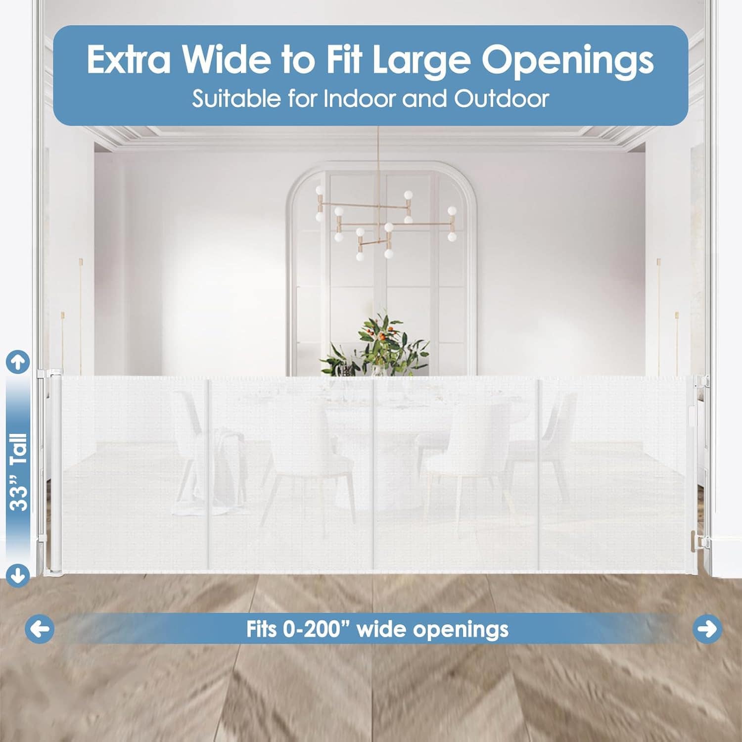 Puerta de Bebé Retráctil Extra Ancha Borthmiu Reforzada de - Imagen 3