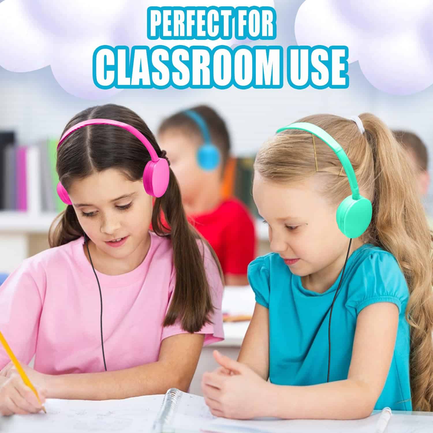 Ladont 25 Pack Auriculares de Aula para Niños Granel para - Imagen 3