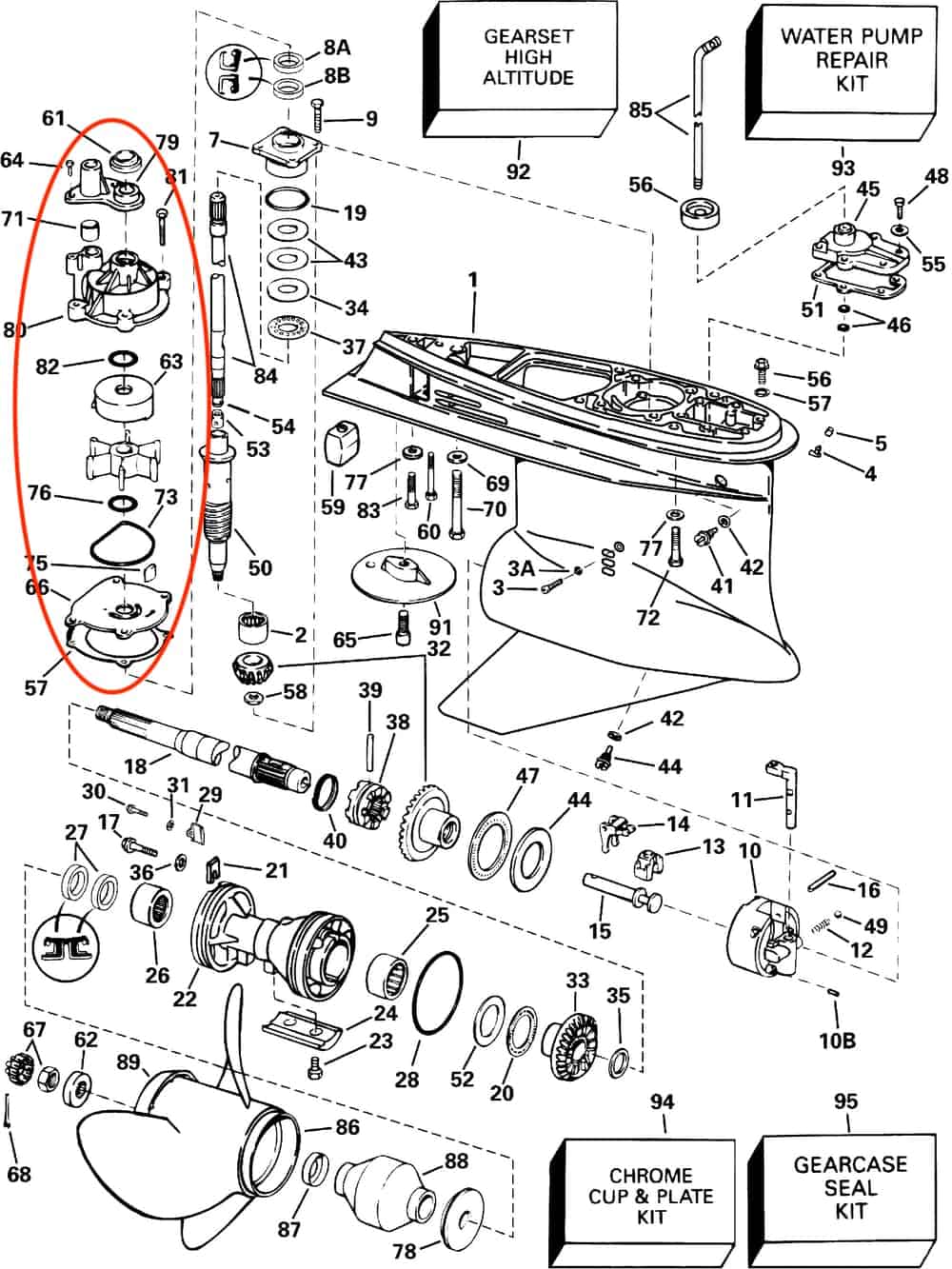 Kit de Reparación de Impulsor de Bomba de Agua -75-250 HP - Imagen 7