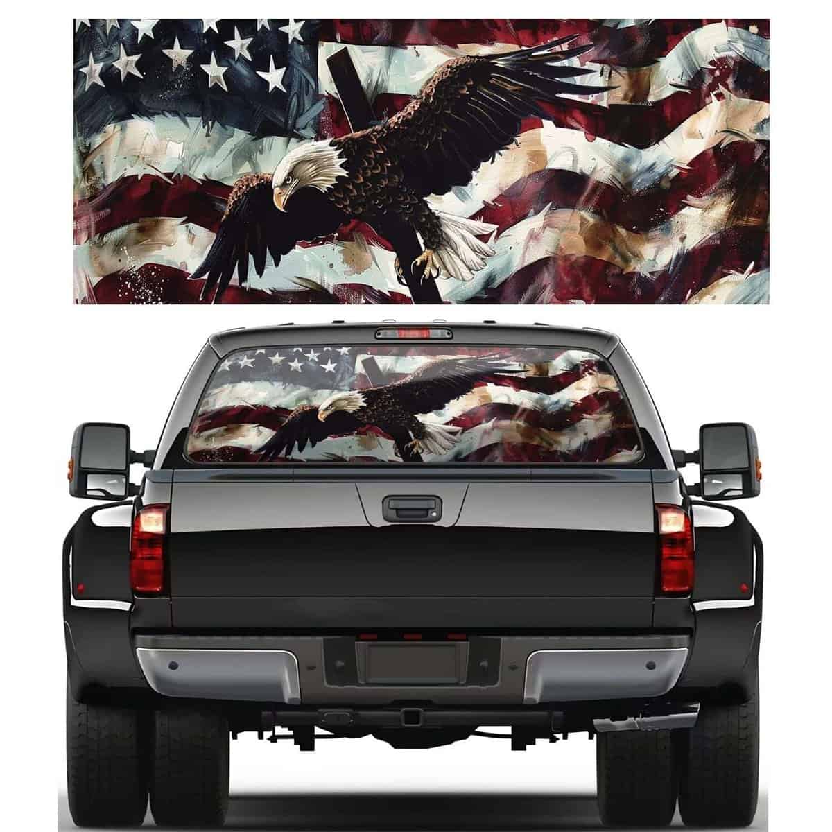 Calcomanía Águila Americana para Camioneta Ventana Trasera