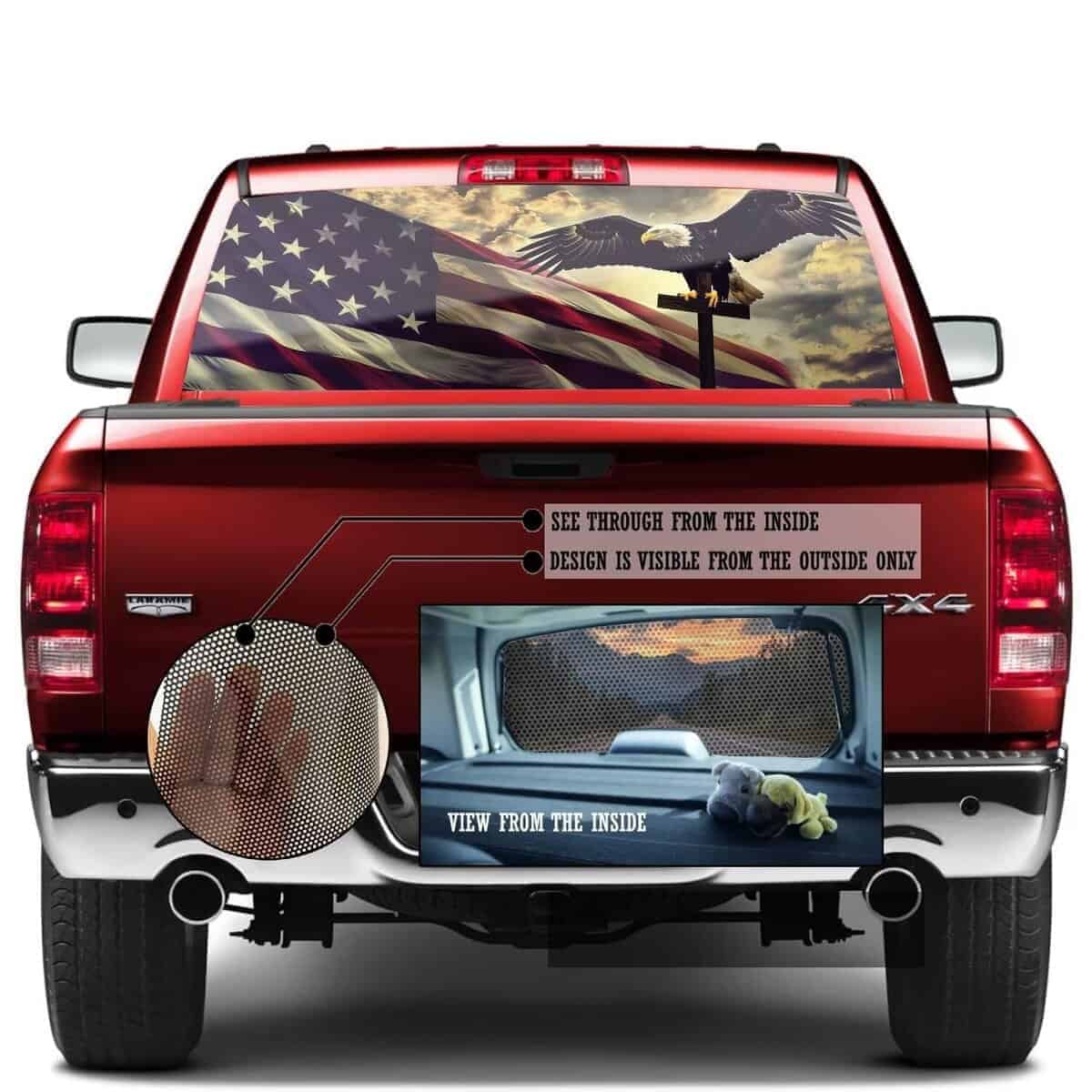 Eagle in The Cross Calcomanía Decorativa para Ventana - Imagen 3