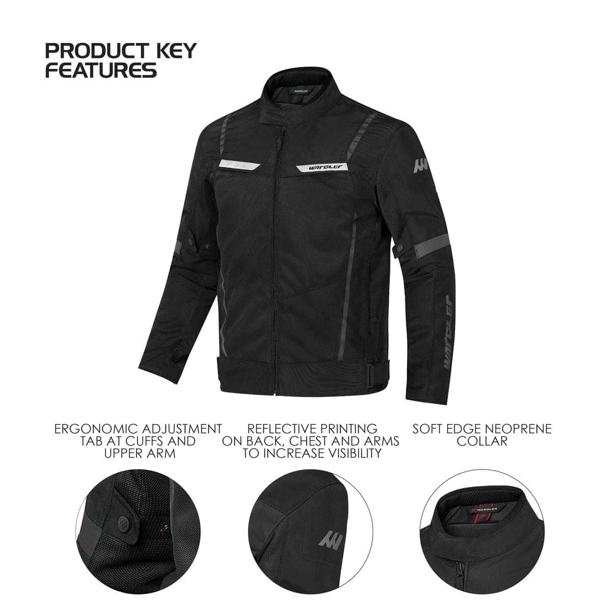 Chamarra de Moto Mesh WARDLER TORNADO para Hombre, Chamarra - Imagen 3