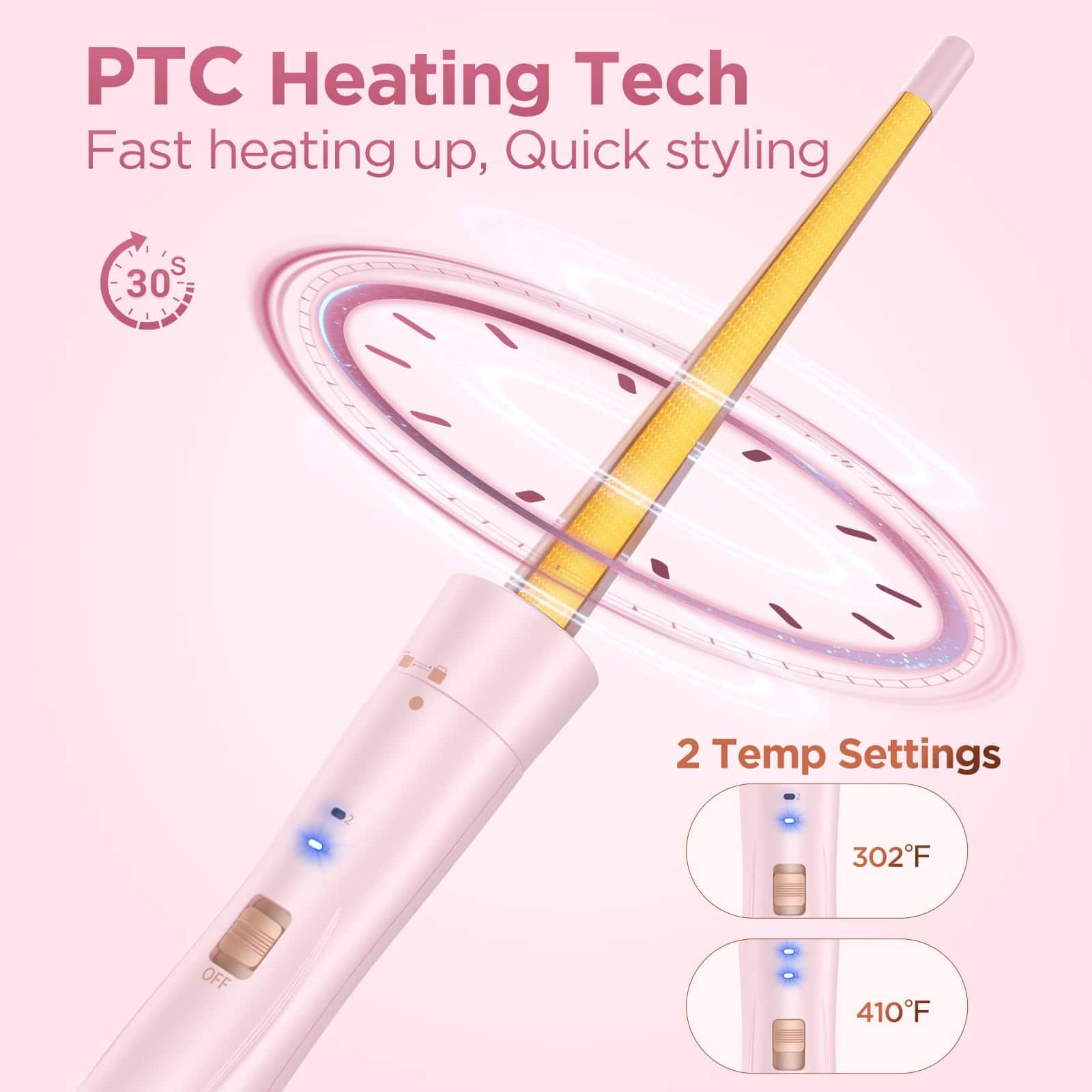 Rizador 5 en 1 con Plancha de Pelo - Set de Rizador con 3 - Imagen 7