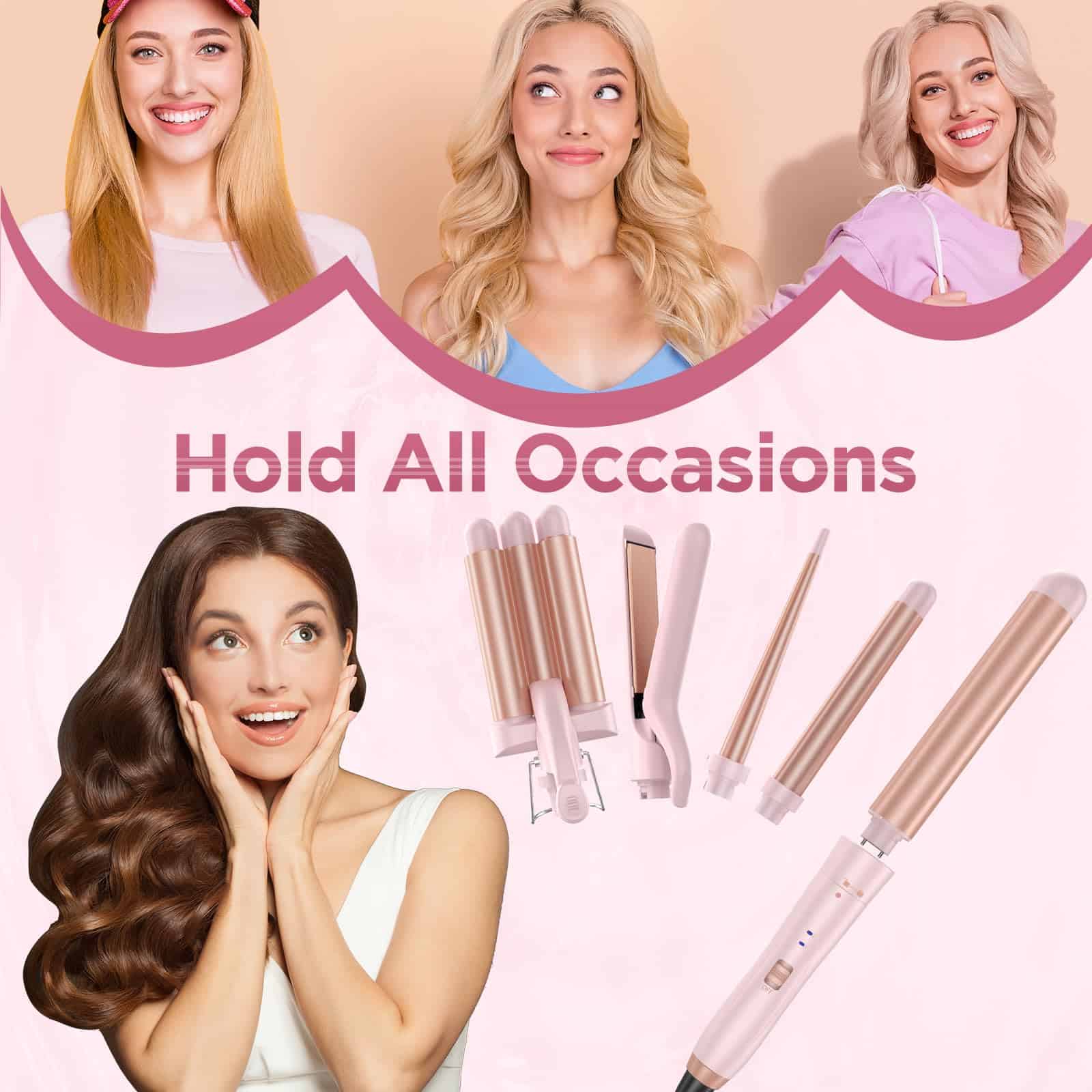 Rizador 5 en 1 con Plancha de Pelo - Set de Rizador con 3 - Imagen 8