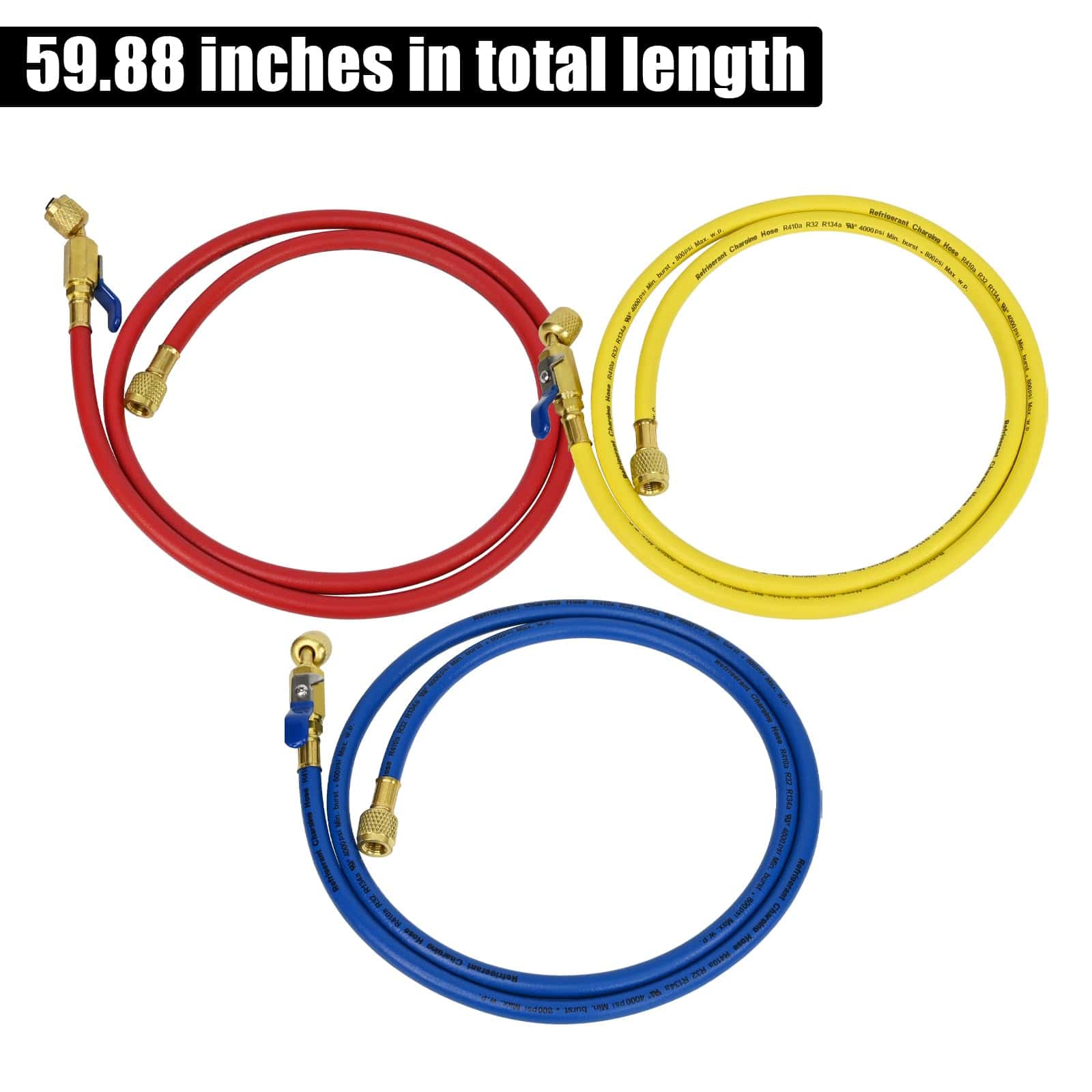 Set de 3 mangueras de carga de refrigerante para HVAC Plus - Imagen 3