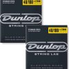 Cuerdas de bajo de acero inoxidable Dunlop DBS40100, Luz,
