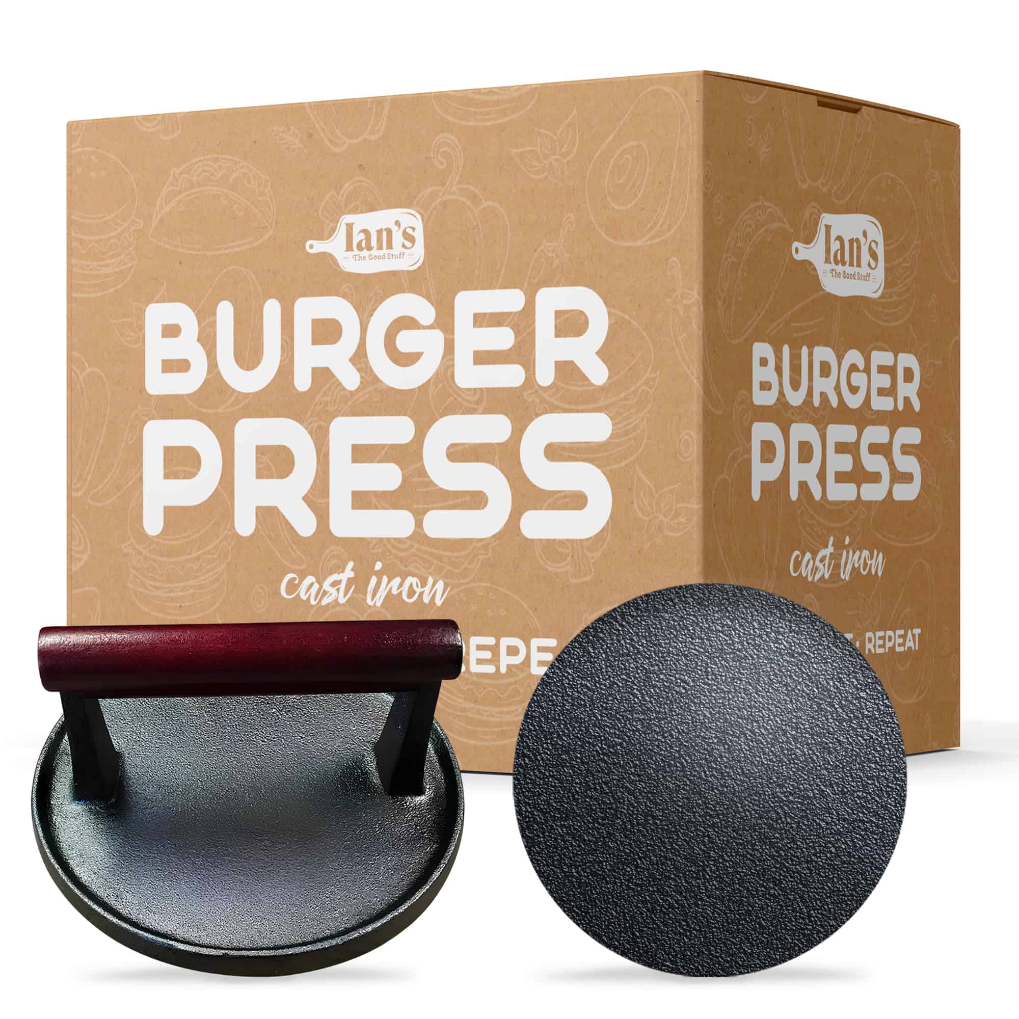 Prensa para hamburguesas de hierro fundido de IAN - Prensa