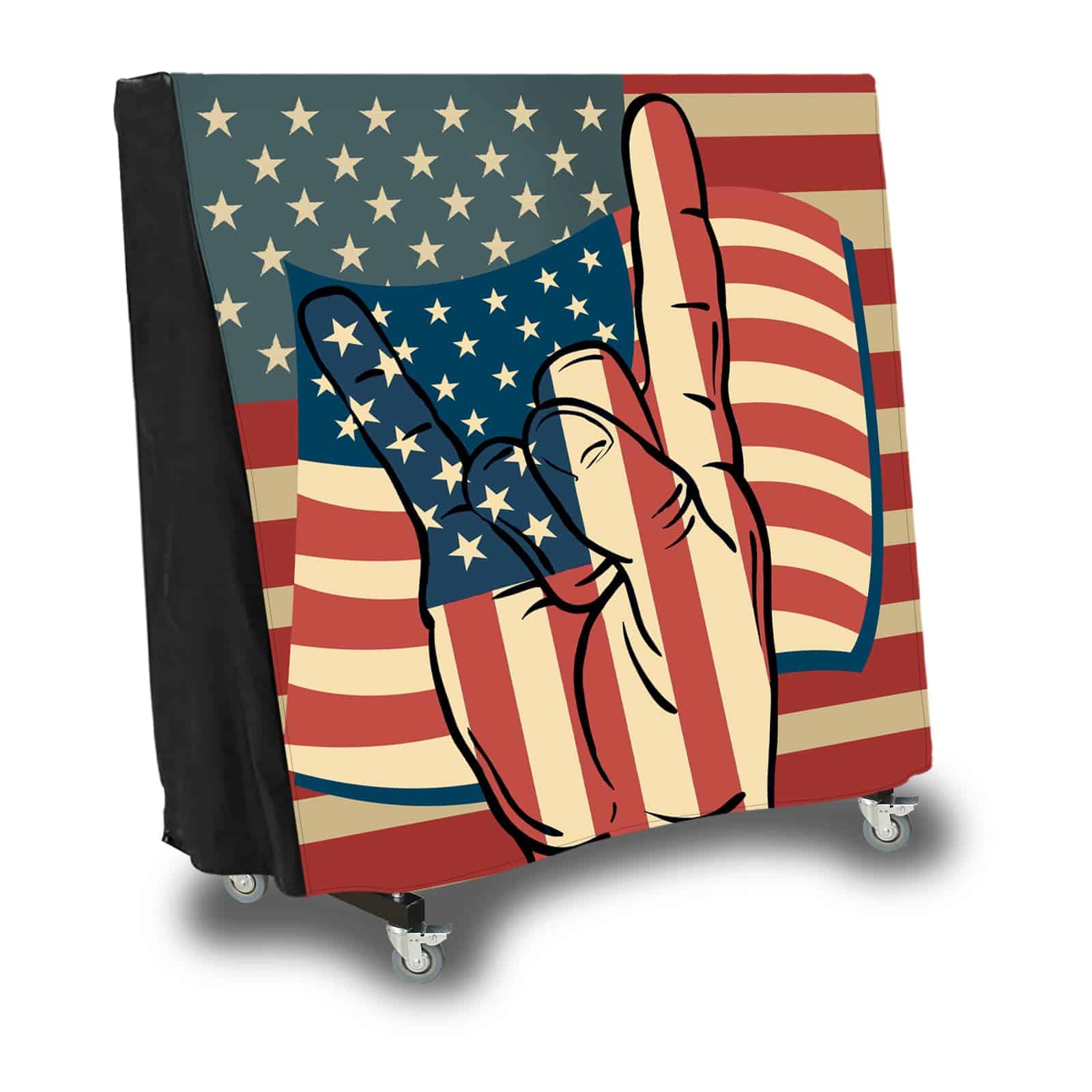 Funda de mesa de ping-pong BUAEL USA Flag The Victory Sign,