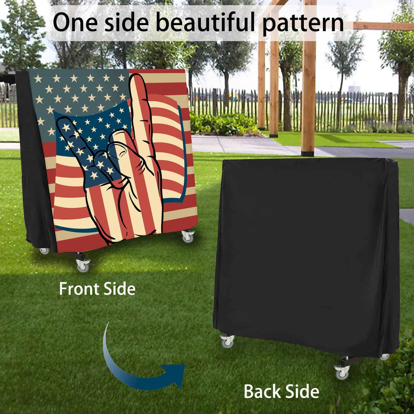 Funda de mesa de ping-pong BUAEL USA Flag The Victory Sign, - Imagen 5