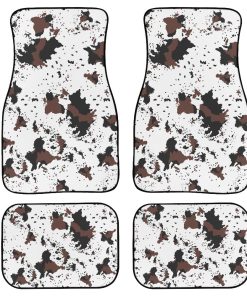 Juego de tapetes para automóvil con estampado de vaca, 4