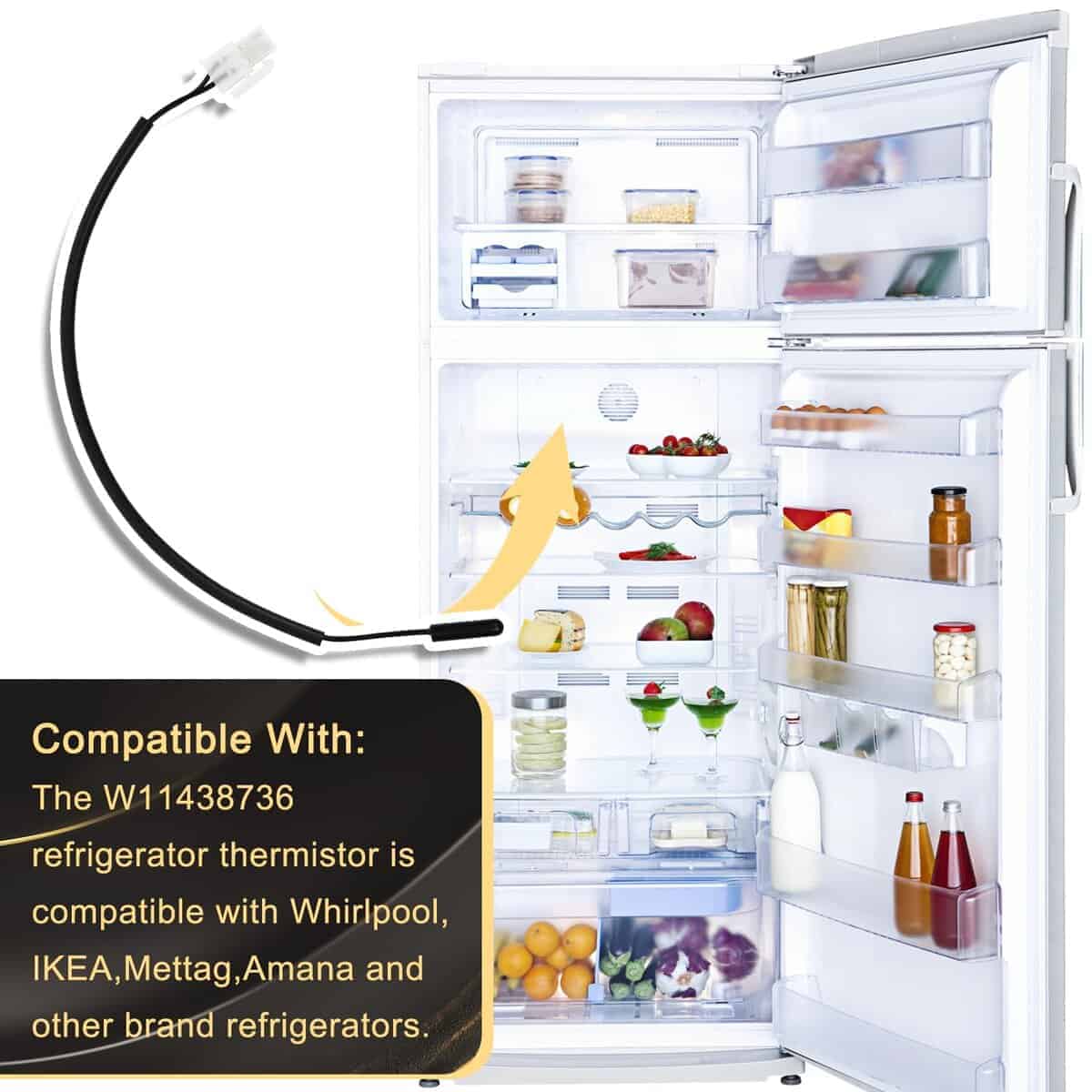 Sensor de temperatura de refrigerador W11438736 de repuesto - Imagen 6