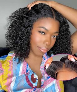 Peluca corta de bob rizado sin pegamento Tascal Wear and Go