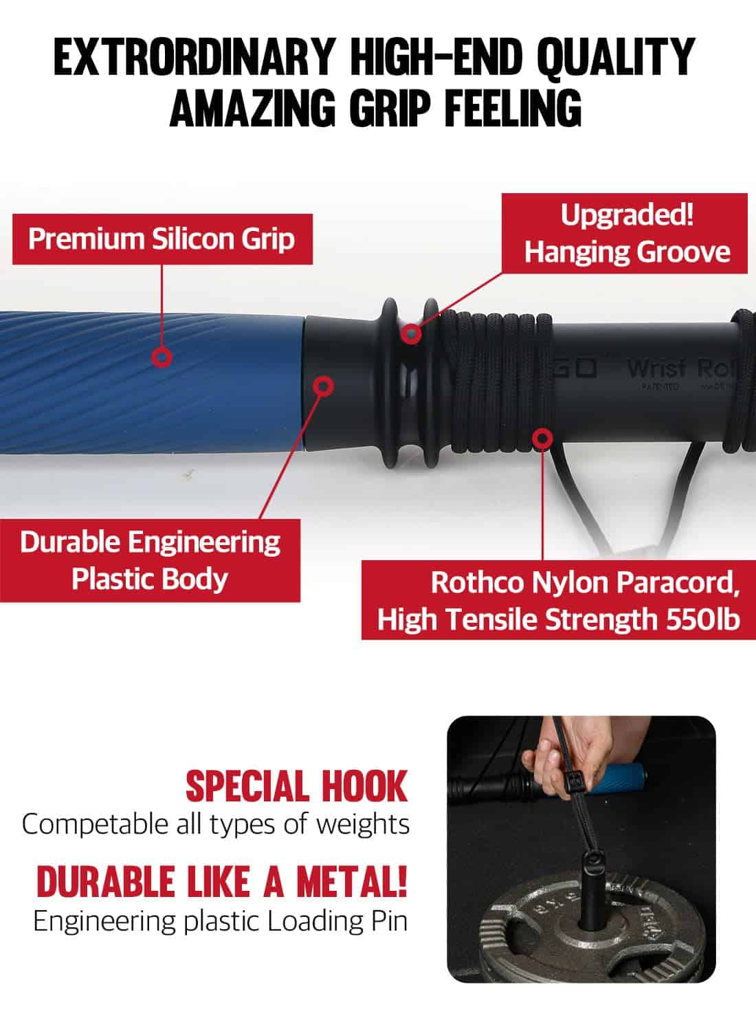 GD Wrist Roller Forearm Blaster - Equipo para Ejercicio de - Imagen 8