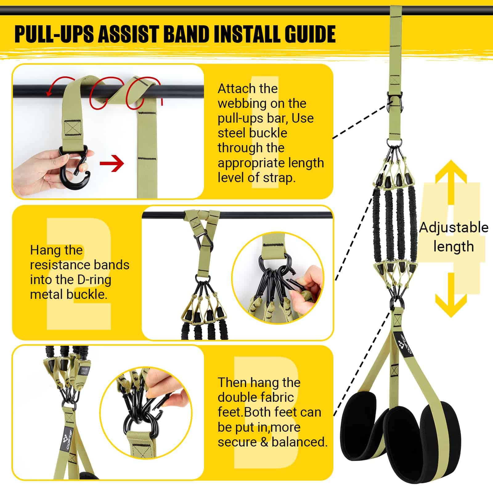 Bandas de asistencia para dominadas, Bandas de -Verde - Imagen 7