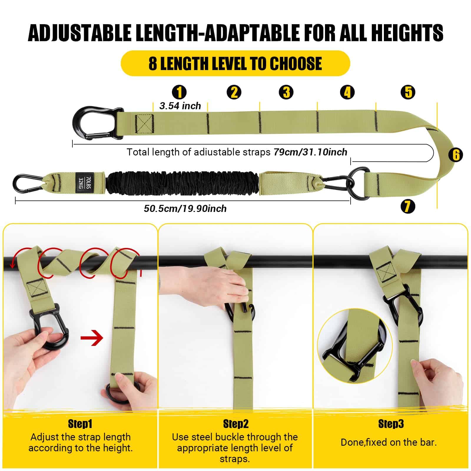 Bandas de asistencia para dominadas, Bandas de -Verde - Imagen 4