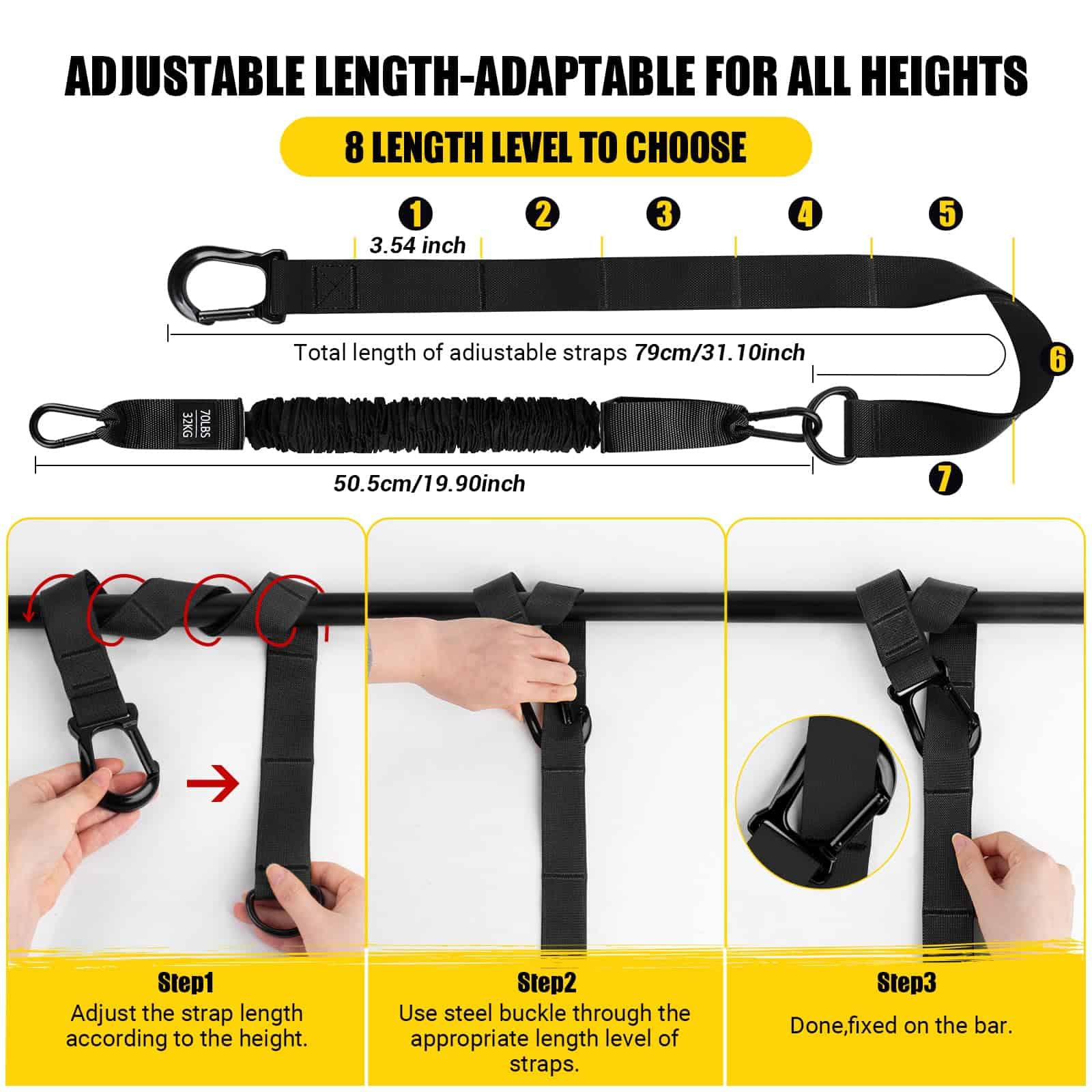 Bandas de Asistencia para Dominadas, Bandas de -Negro - Imagen 6