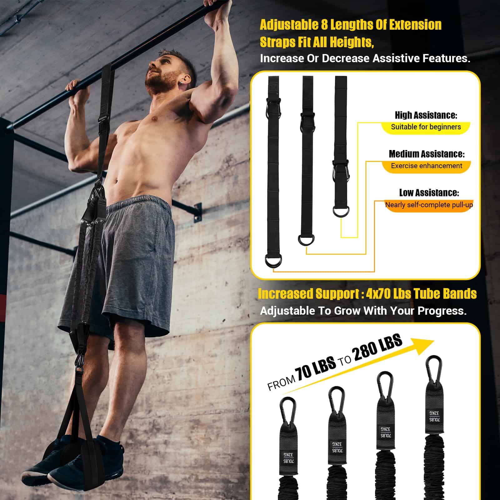 Bandas de Asistencia para Dominadas, Bandas de -Negro - Imagen 5